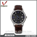 alloy case leather band vintage quartz watch for man and women